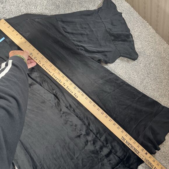 Satin Kimono Robe L/XL Ruffles Flutter Sleeve Open Front Dark Romantic Goth - Picture 3 of 10